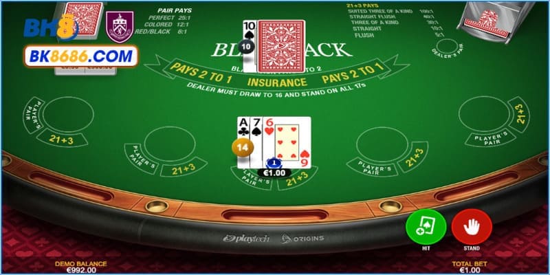 Blackjack trực tuyến tại BK8