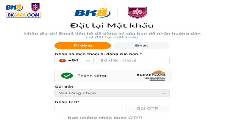 Nhà cái hướng dẫn cách lấy lại mật khẩu BK8 cho tân binh